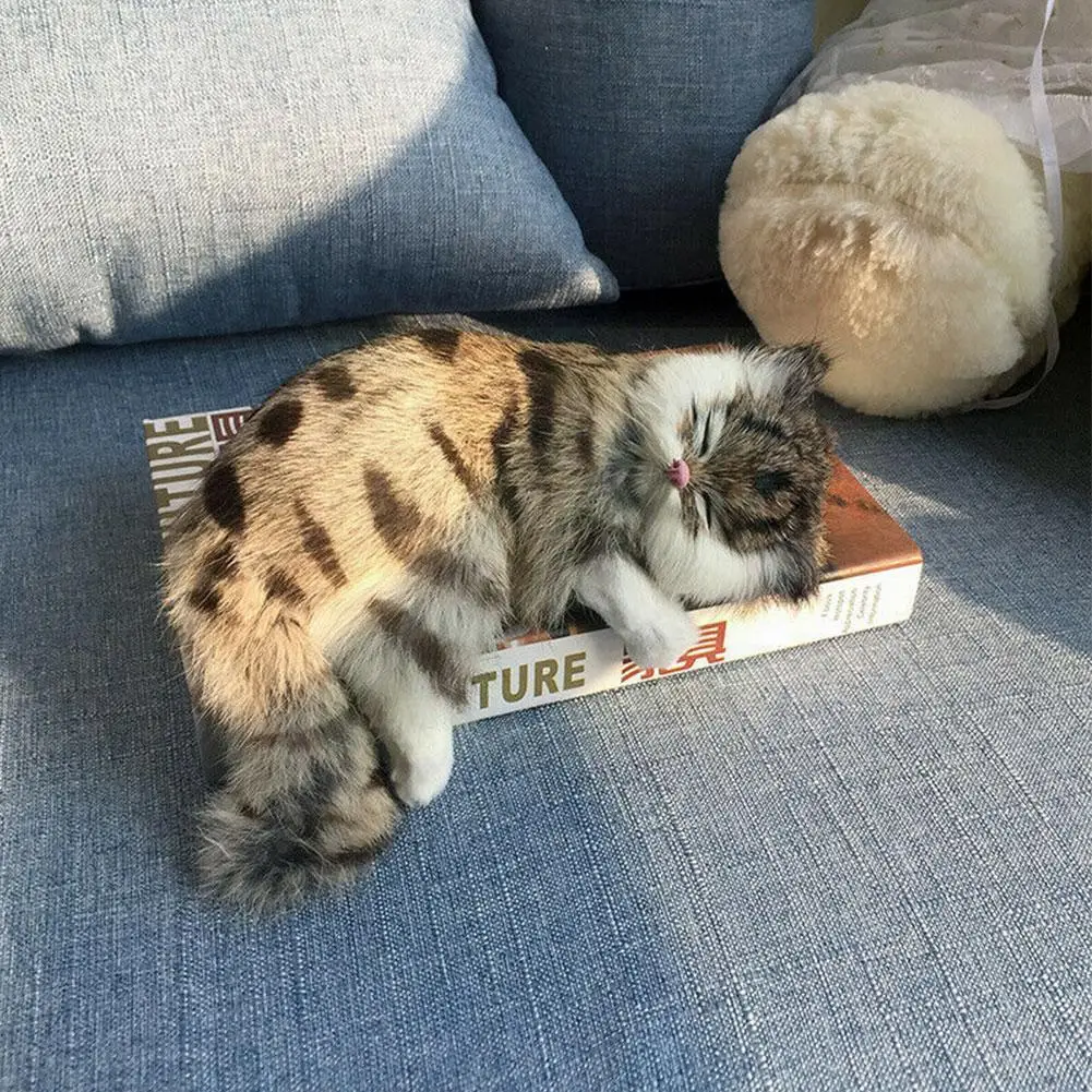 

Sleeping Simulation Animal Realistic Plush Kids Kitten Shooting Christmas Toys Birthday Props Ornaments Gifts O8s6