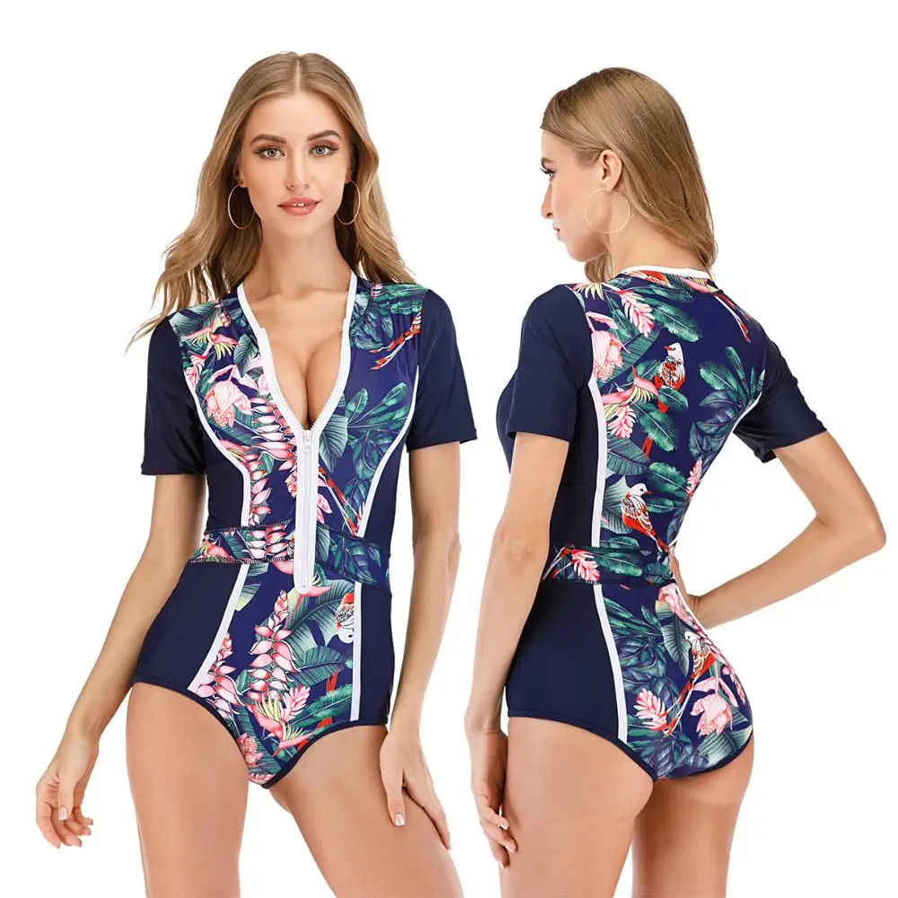 

Sexy Short Sleeve One Piece Swimsuit Plus Size Swimwear Women 2020 monokini bathing suit Women maio feminino praia trikini mayo