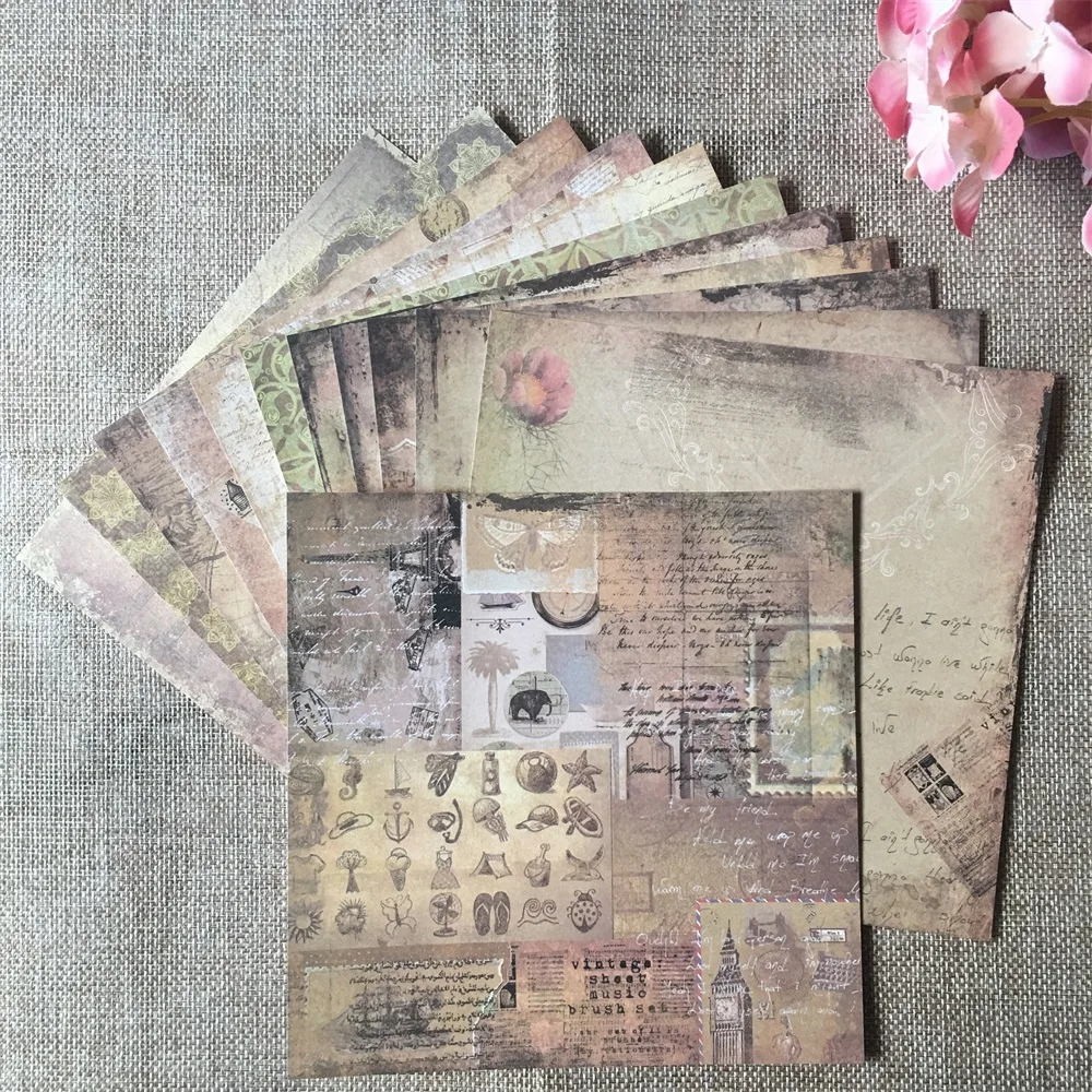 12 шт./упак. 6*6 дюймов бумажный пакет с рисунком времени для скрапбукинга сделай