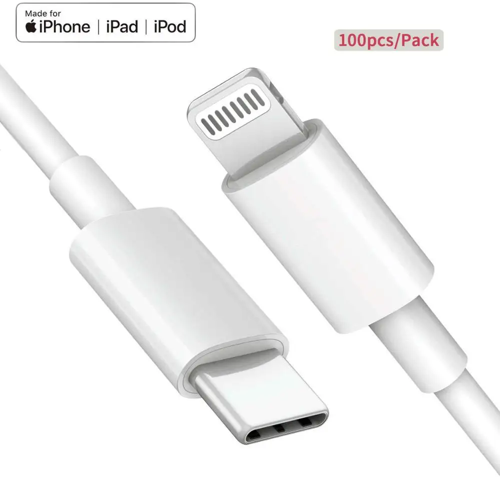 100 шт. для Apple Typc C Lightning Кабель [сертифицирован MFi] PD Быстрая Зарядка синхронизация