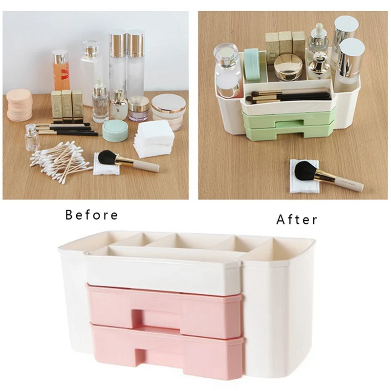 Большой Вместительный Настольный органайзер для макияжа легкий Ящик хранения