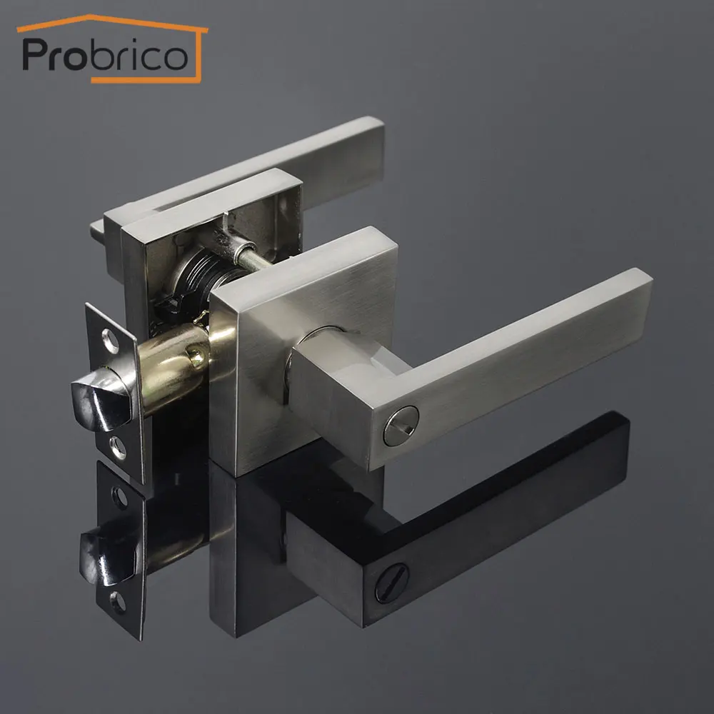 

Дверные рычаги Probrico для двери из твердой древесины, замок для межкомнатной двери в скандинавском стиле, матовый атласный никель, без ключа, ...