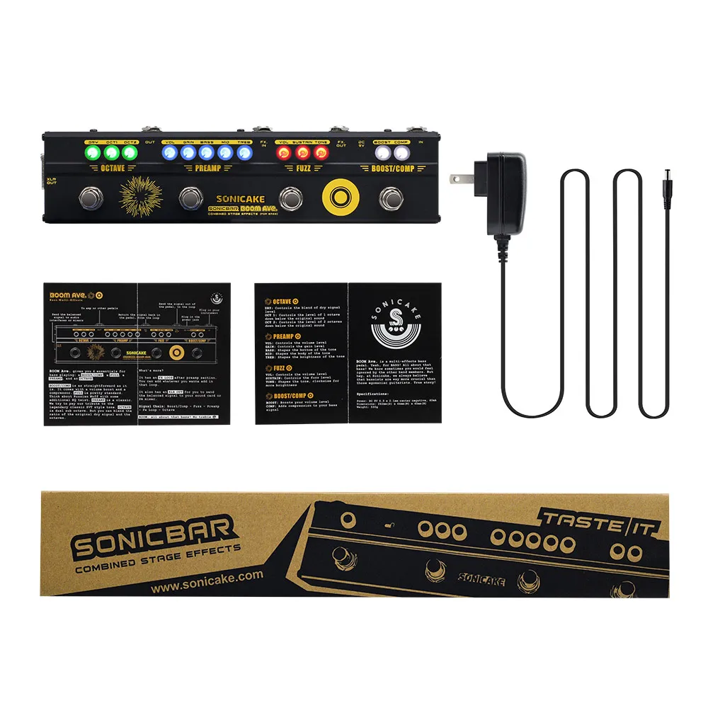 Компрессор SONICAKE BOOM Ave. с усилителем басов многофункциональный педаль FX Loop QCE-40 |