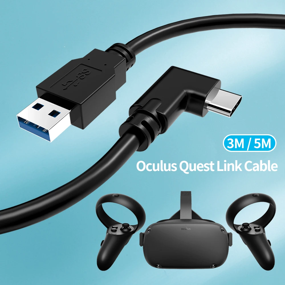 Oculus Quest 2 USB C Кабели 5 метров Длинный 5G передачи данных Зарядка VR Link гарнитура для