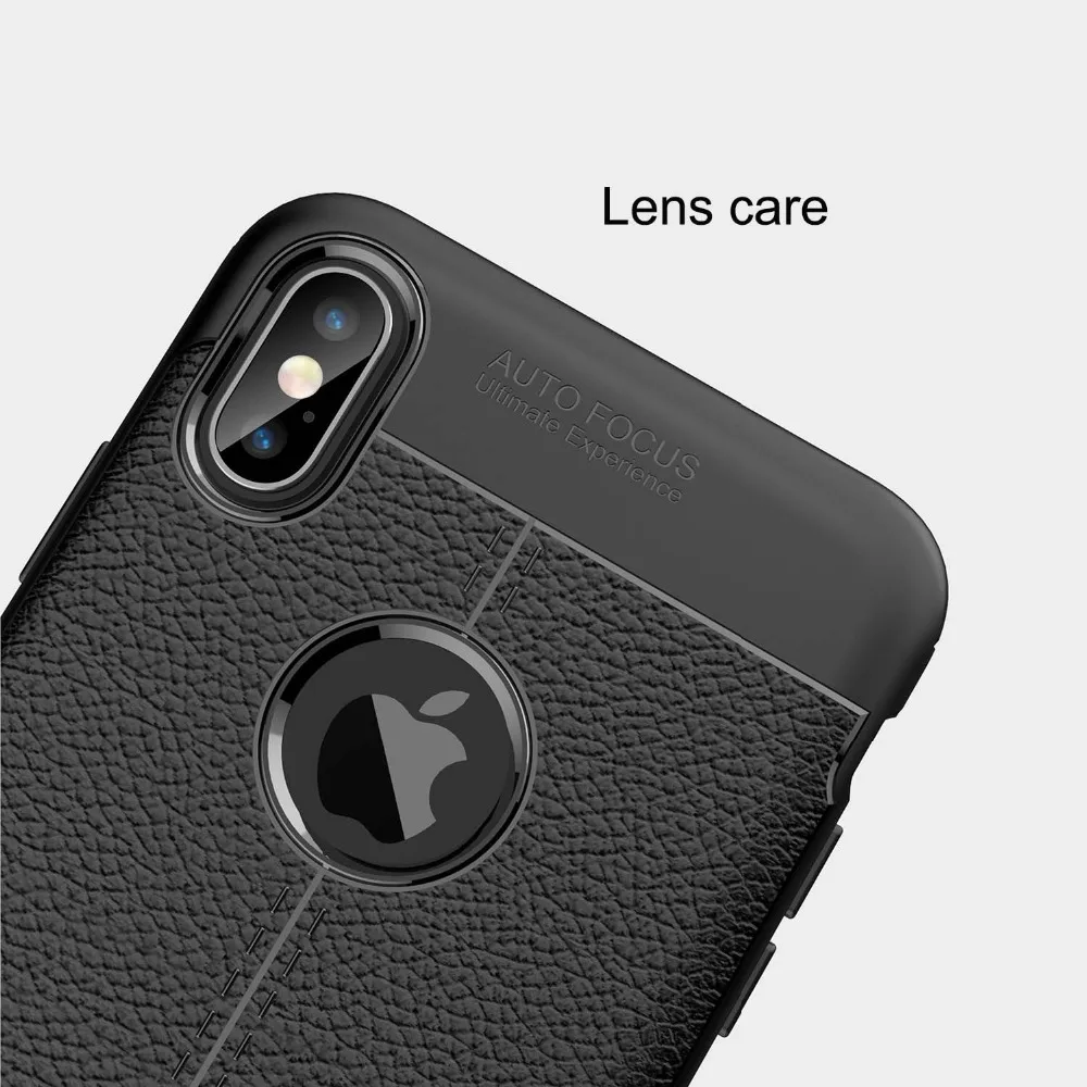 Авто фокус чехол для iPhone 6 7 8 Plus X XR чехол бизнес кожа силиконовый мягкий ТПУ чехлы для iPhone XS MAX Комфортные чехлы