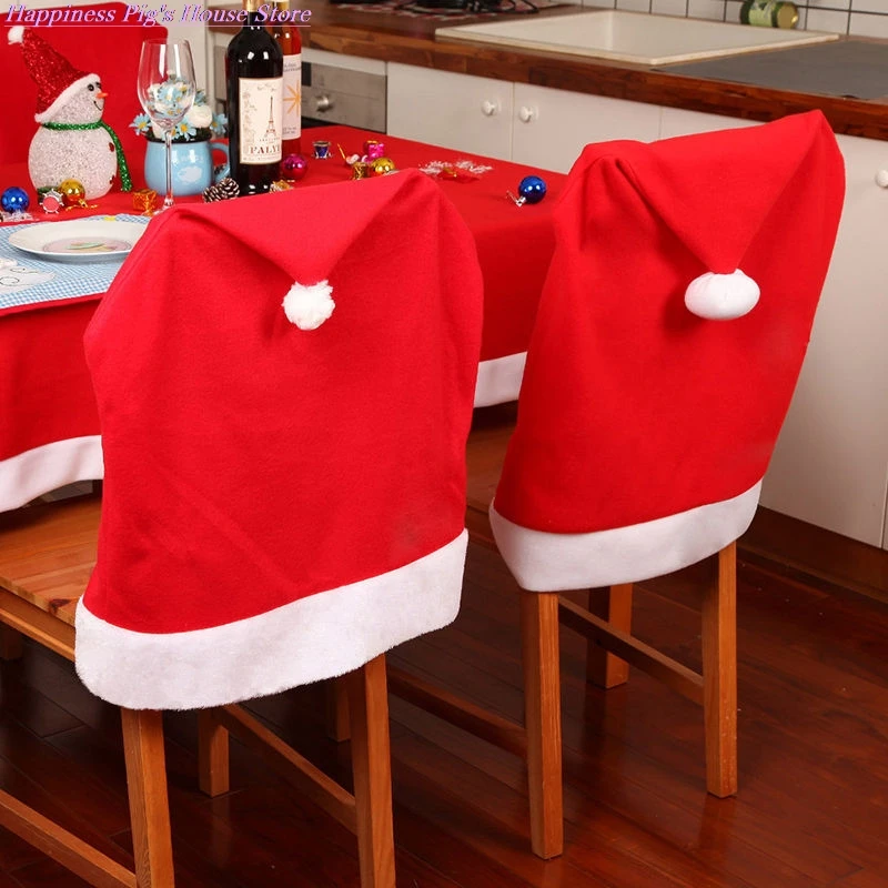

1 Pcs Non-woven Chair Cover Home Decoration for Home Table Dinner Chair Back Decor New Year Party Supplies Xmas Navidad 2023