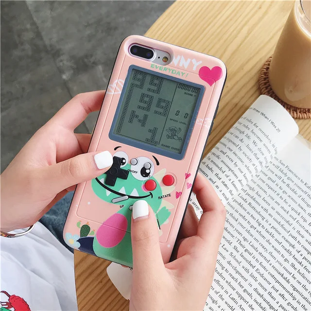 Dinosaur pink Ретро Teris Gameboy чехол для телефона для iPhone 11 Pro Max X XS MAX XR Мягкий ТПУ чехол для мальчика чехол для игры для Iphone 6 6S 7 8 Plus Capa - Цвет: Dinosaur pink