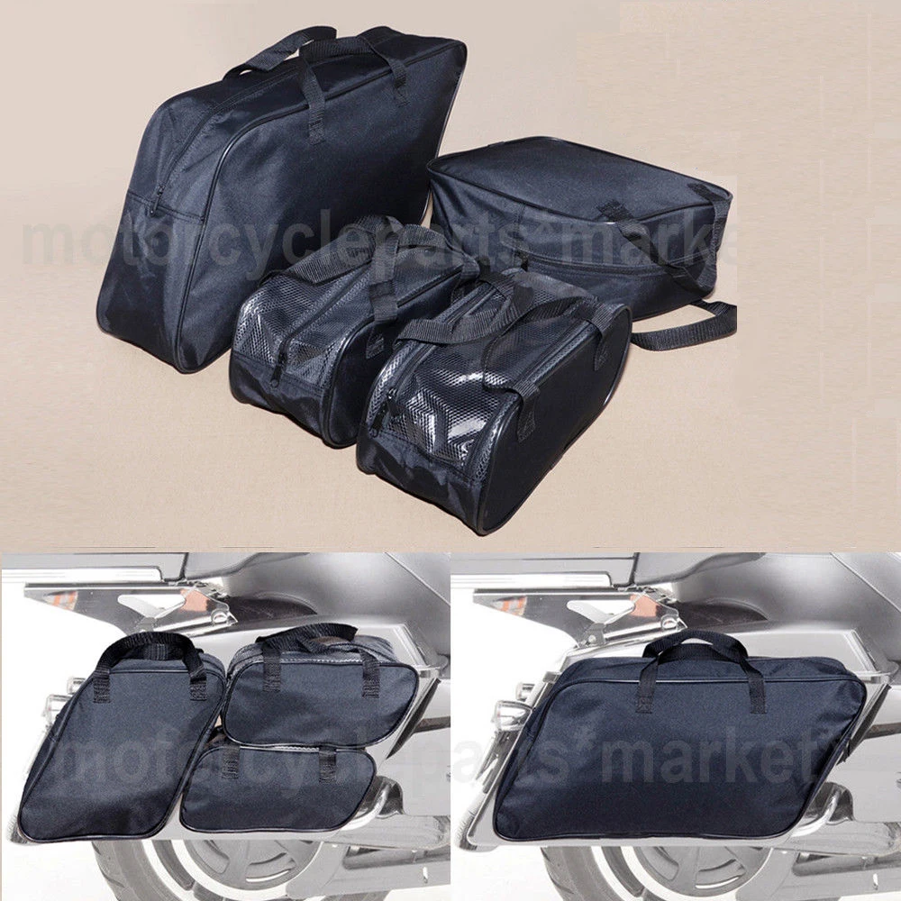 4 Pcs Black Saddlebag Packing Cube Liner Set Bag For Harley Touring FLHT EFI FLHTI CVO Classic FLHTCSE 1996-2013 |