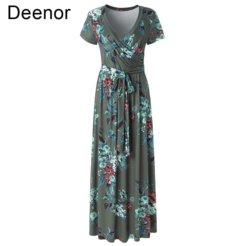 

Deenor Printed Dress Women's Beach Dress 2021 Summer Style Fashion Popular Long Sleeved Dress Female Ins Online Trend