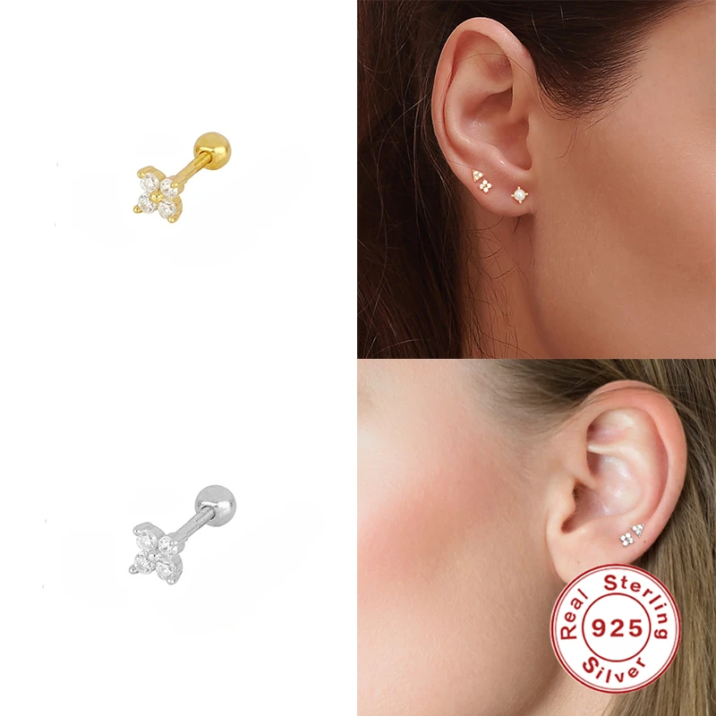 

ROXI Minimalism Stud Earrings for Women Moon Snake Butterfly Geometry Piercings Earings 925 Sterling Silver Pendientes Plata 925