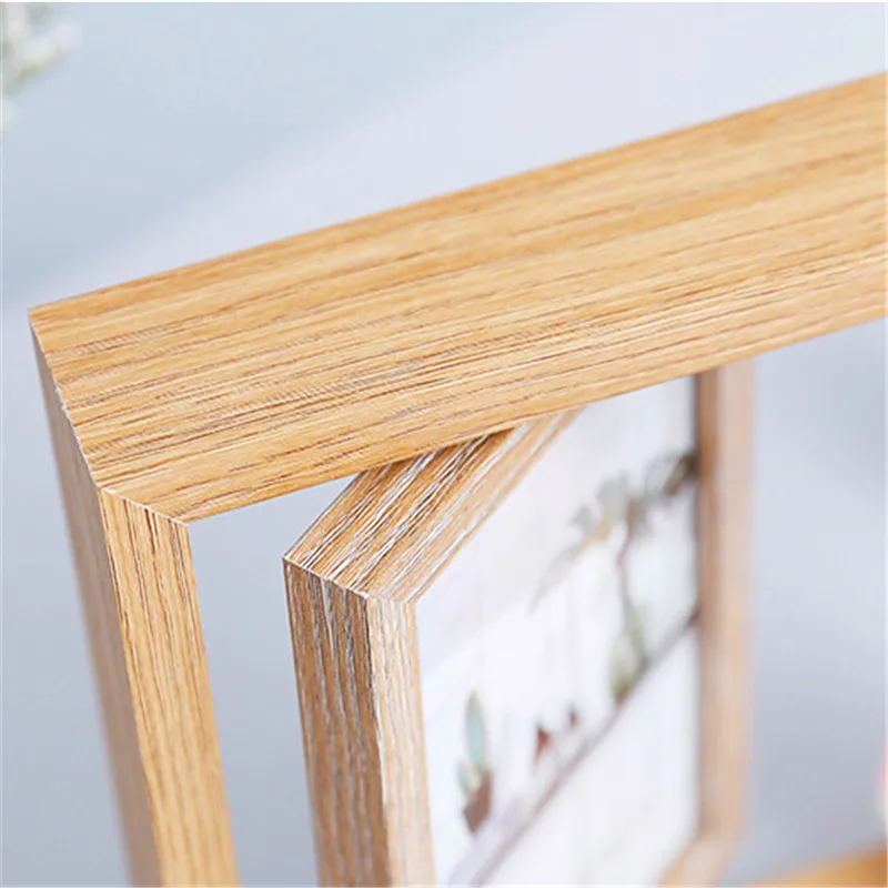 Прямоугольная деревянная фоторамка в скандинавском стиле ретро вращающаяся