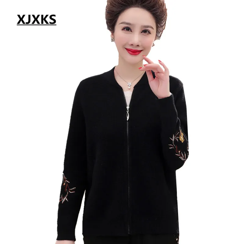 Женский свитер свободного размера плюс XJXKS осенне-зимний кашемировый кардиган на