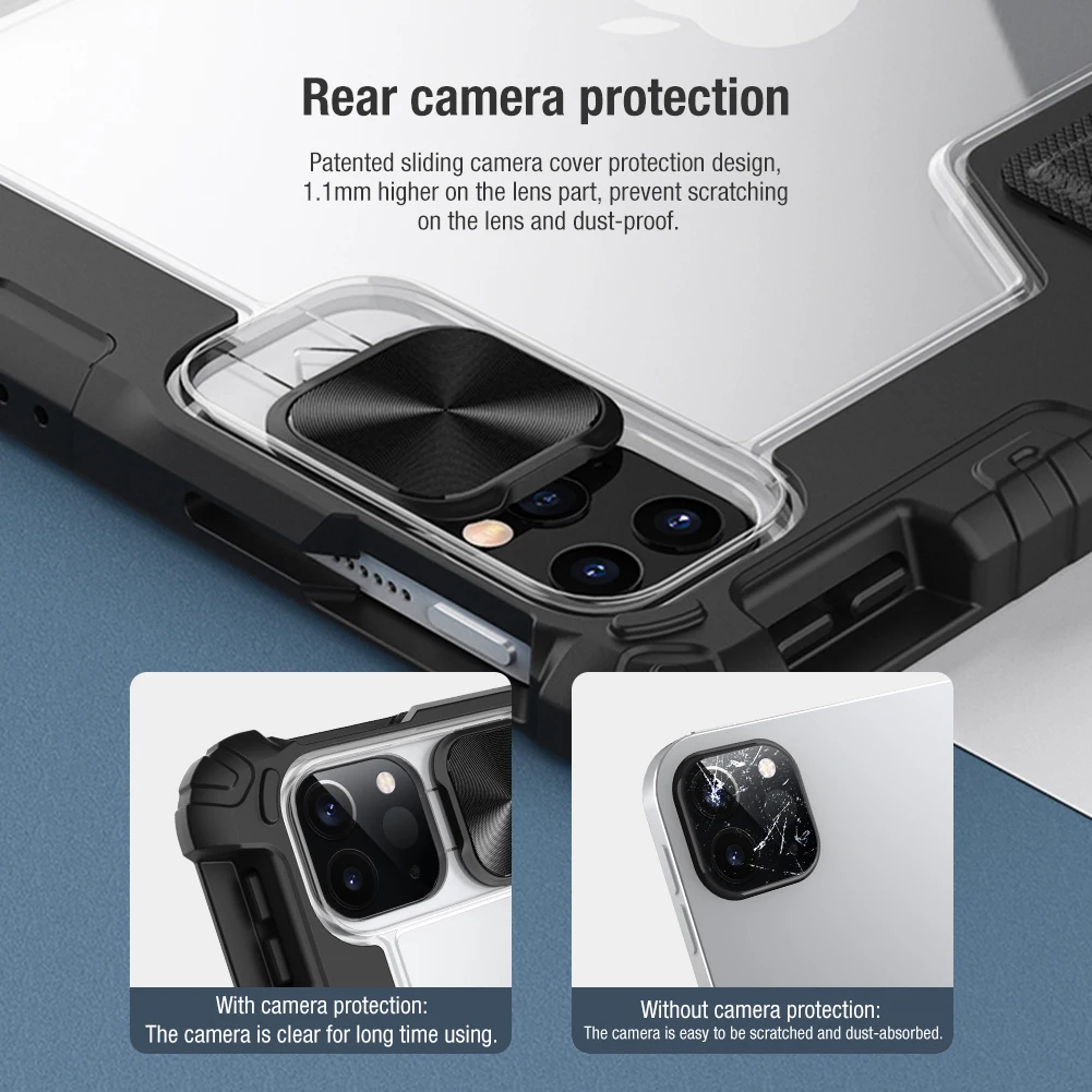 NILLKIN бампер слайд камер чехол для Apple iPad 10 2 9 Pro 11 2020 5 Air 4 2019 7 2018 Флип кожаный на