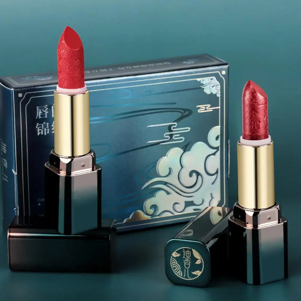 

Chinese Style Carved Lipstick Carved Waterproof Moisturizing Smooth Matte Lipsticks for Women Makeup Tools