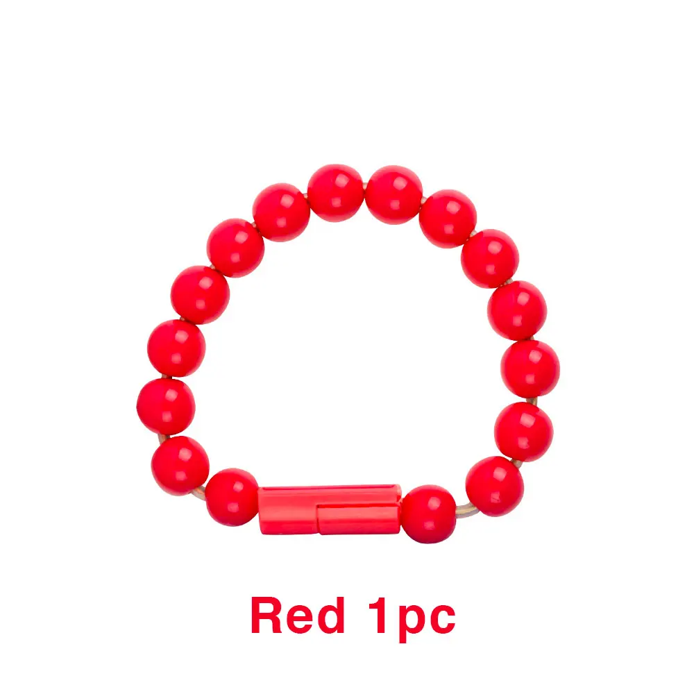 Red 1pc ET носимая usb зарядка браслет бусины зарядный кабель Портативный USB телефон зарядное устройство для iPhone type C Micro USB Android телефоны - Тип штекера: Red 1pc