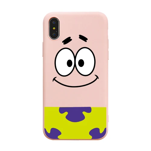Pink For iPhone 6 6s 7 8 Plus X Xs 11 Pro Max Xr Soft Silicone Cases Cute Funny Cartoon Sponge Bob Square Pants Patrick Star Case - Цвет: Pink