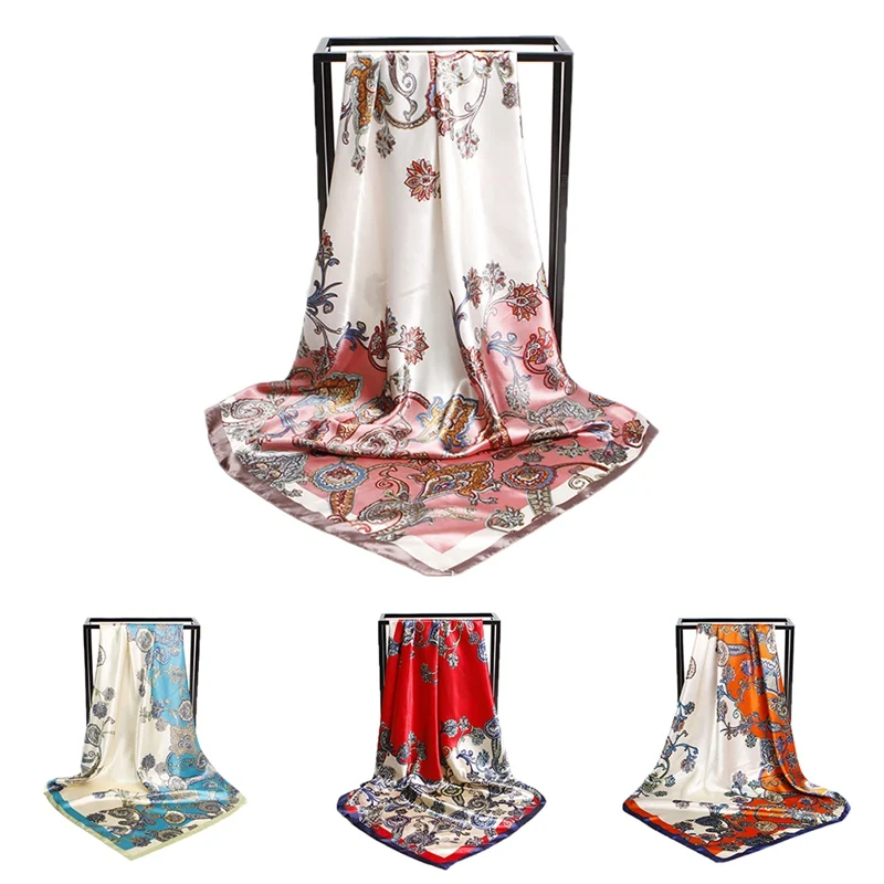 Модный женский шелковый шарф бандана богемный рисунок кешью большие квадратные