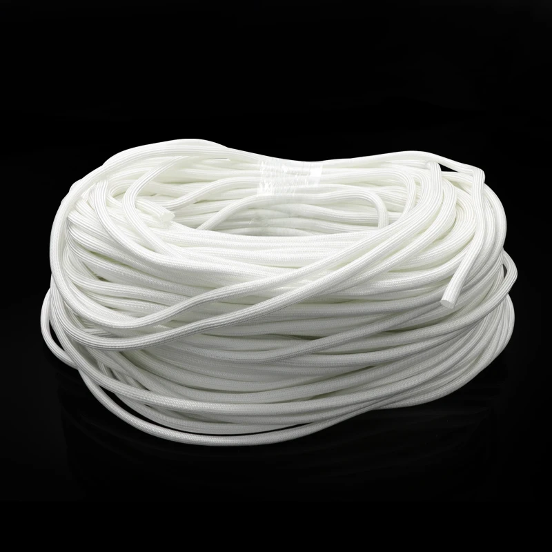 

White/Black ID 1mm ~ 40mm Fiberglass Tube 600 Deg.C High Temperature Chemical Glass Fiber Braided Sleeve Wire Pipe Protector