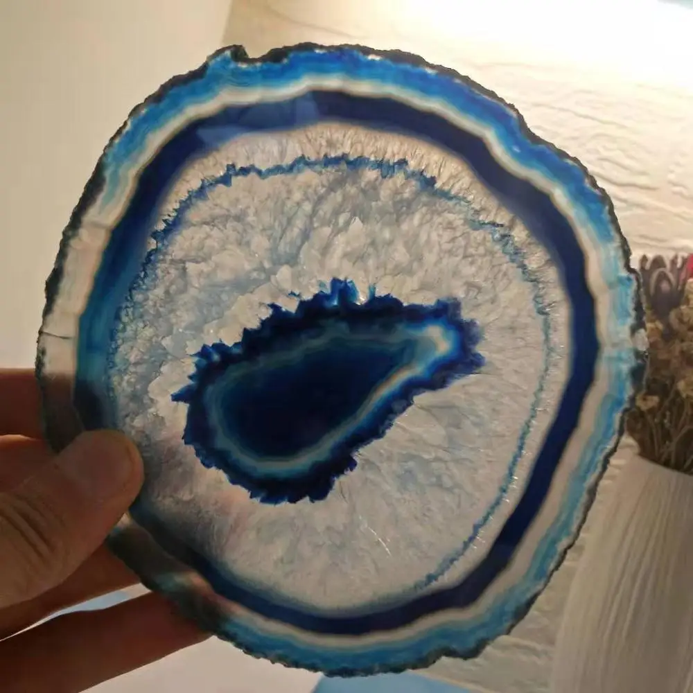 Натуральный агат ломтики подставка полированный Агат ломтик 10 см|Камни| |