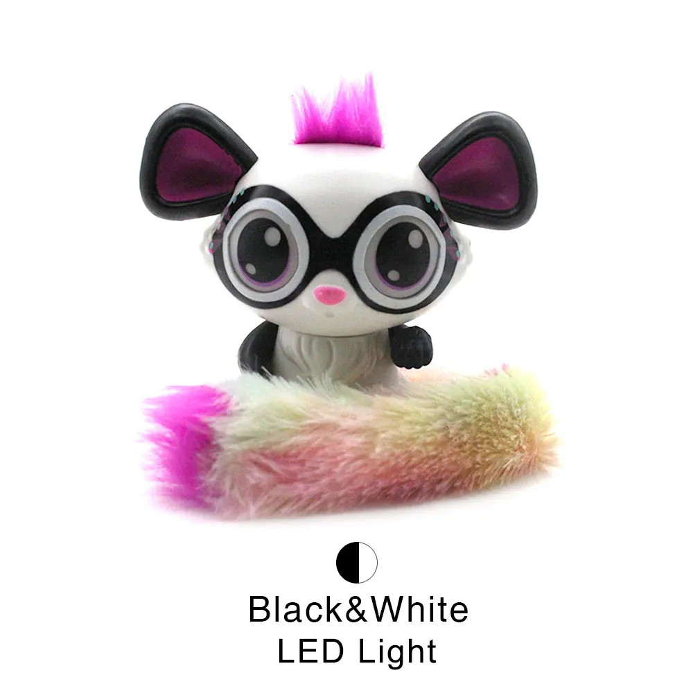 Милая плюшевая игрушка Acousto-optic Touch Interactive Pet волшебный цвет хвост фигурка лисы детские развивающие игрушки рождественские подарки для детей - Цвет: BW With Light