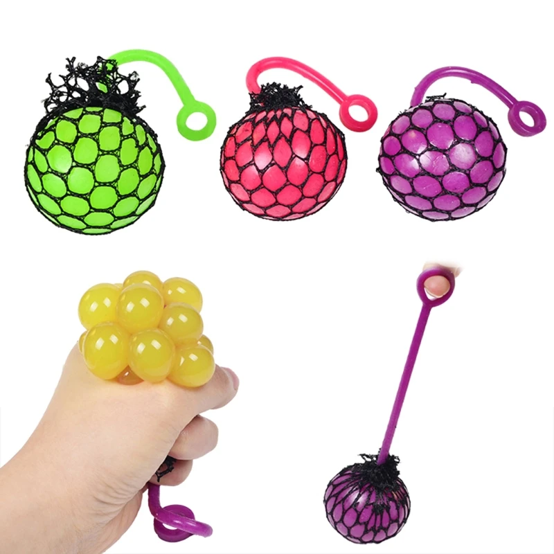 

Новинка цветной виноградный сетчатый шар со шнурком антистрессовые светящиеся сжимаемые игрушки сенсорный декомпрессионный фиджет