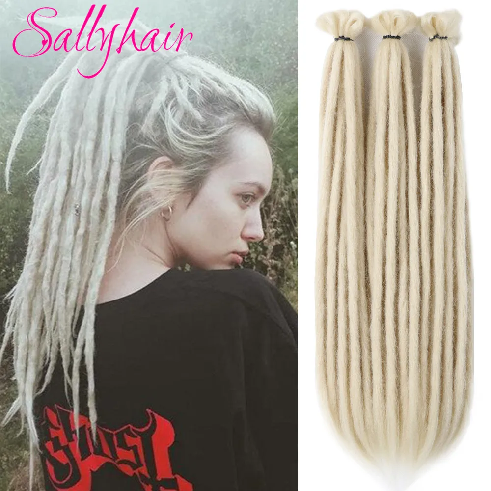 

Sallyhair Soft Handmade Dreadlock Crochet Braiding Hair Blonde Colored Synthetic Braids Hair Dreadlocks Faux Locs Dread Locs
