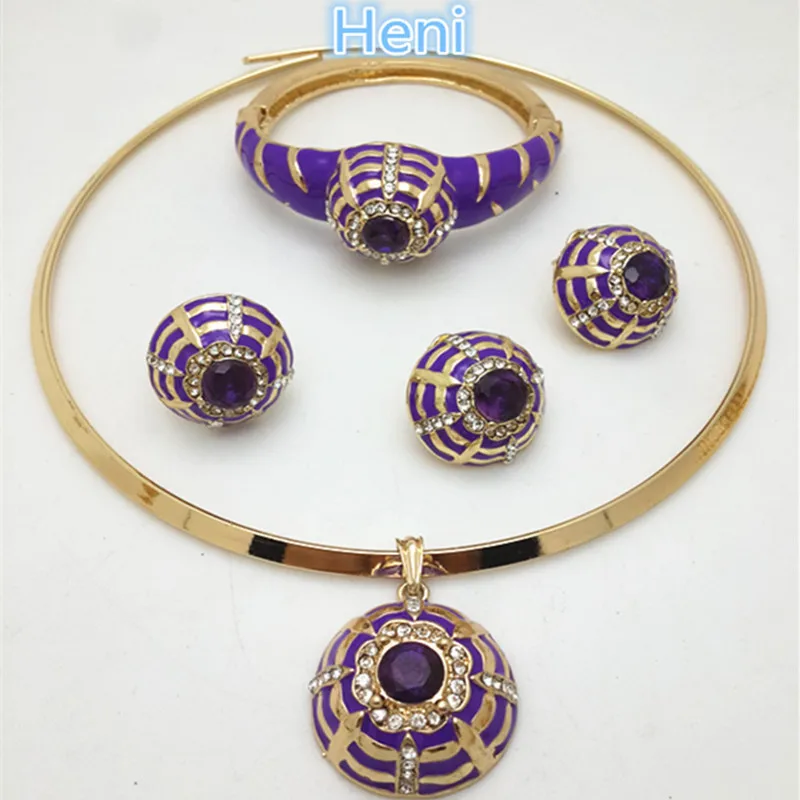 

ZuoDi dubai gold jewelry set brand colorful Crystal Wedding Women Bridal Accessories fashion african beads jewelry set Wholesale