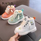 Осень-зима 2021, ботинки для маленьких девочек и мальчиков, обувь для младенцев, Детские Ботинки Martin, ботинки для катания на лыжах, Детская уличная модная обувь