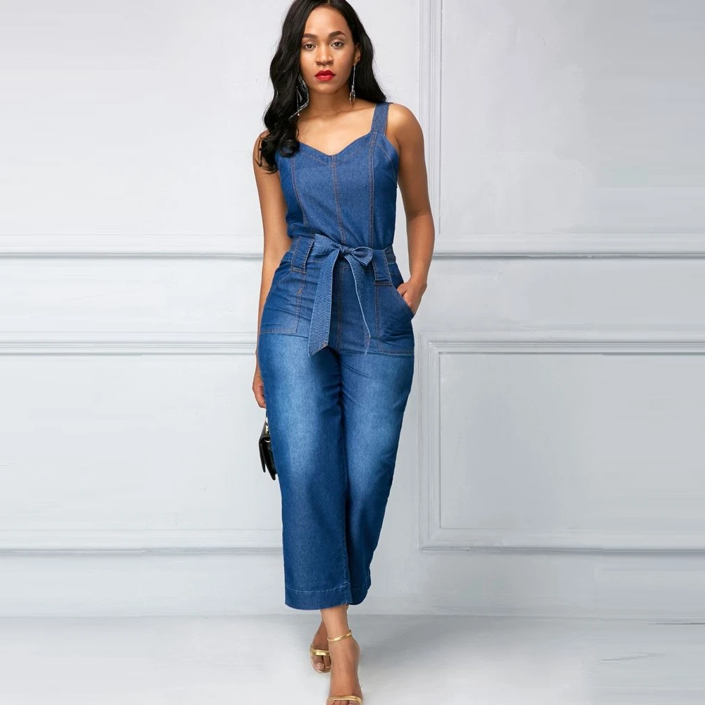 Джинсовый джемпер женский комбинезон 2021 джинсы МОМ с высокой талией до щиколотки