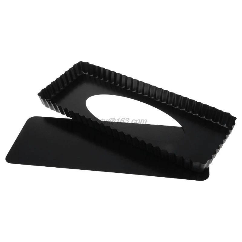 Fluted Pie Tart Pan Mold Baking Removable Bottom Nonstick Quiche Tool Rectangle |