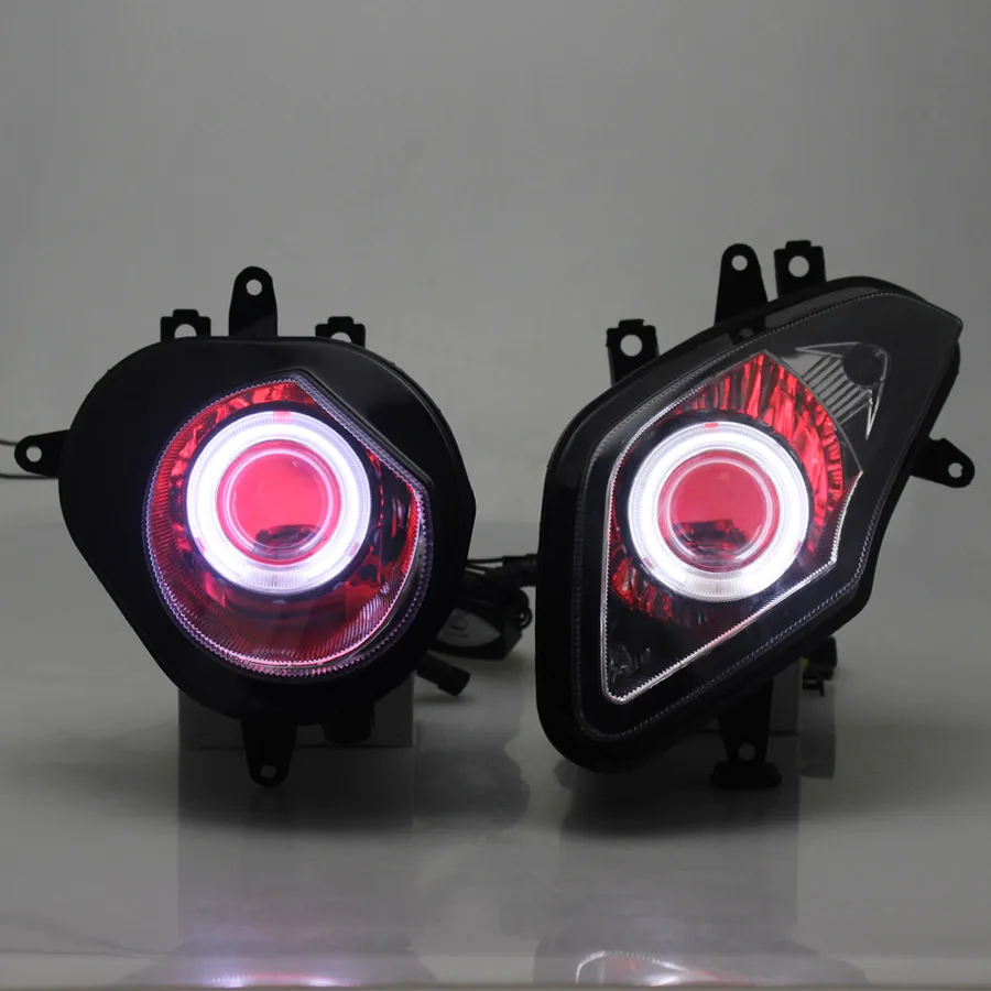 

Motorcycle HID Xenon Projector Conversion Headlight LED White Angel Eyes Red Demon Eyes Headlamp For BMW S1000RR 09-14 Models