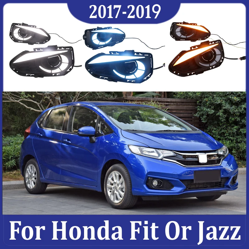 2 шт. для Honda Fit Jazz 2017 2019 светодиодный дневного вождения светильник DRL