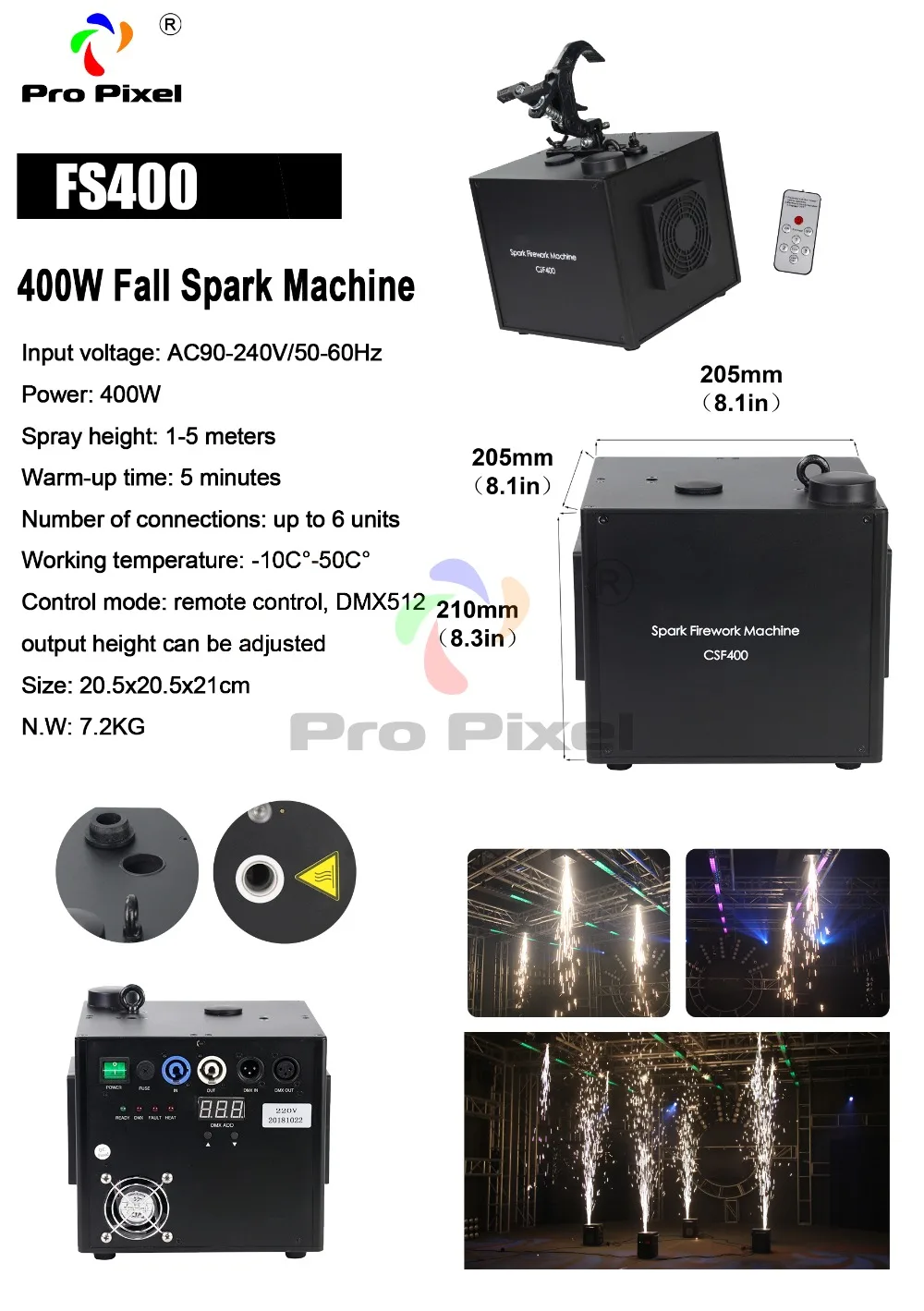 2 шт. с Flightcase и 10 Сумки косметическая пудра 400 Вт осень Spark фейерверк машина для свадебного торжества Dmx дистанционное управление