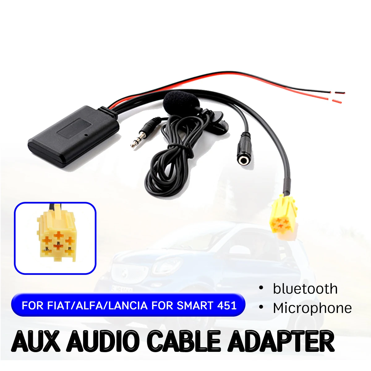 

Bluetooth Aux-приемник для Alfa Romeo 159 для Fiat Grande Punto, Кабель-адаптер с микрофоном для 6-контактного аудиоблока CD