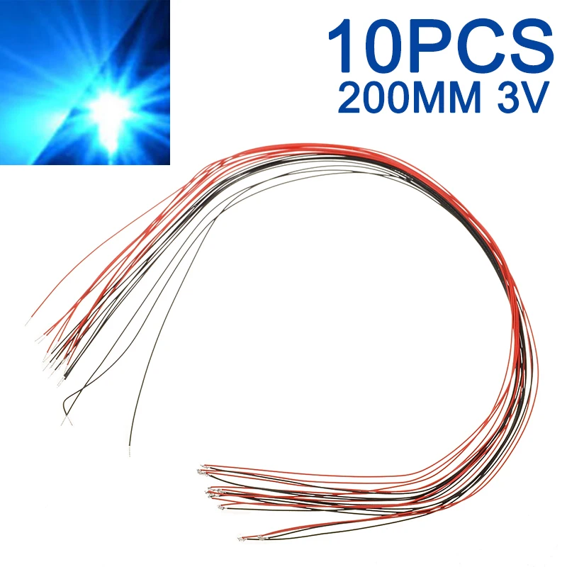 10 шт. #0402 SMD светодиодный предварительно припаянный Micro Litz Проводные светодиодные