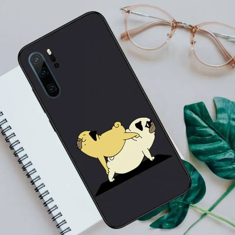 

Cute Cartoon Pug Animal Yoga Phone Cases For Huawei P40 P20 P30 lite Pro P Smart 2019 Mate 40 20 10 Lite Pro Nova 5t