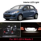 8 ксеноновых белых автомобильных светодиодных ламп, комплект для внутренней упаковки для 2011-2014 Mazda 2, освещение для номерного знака