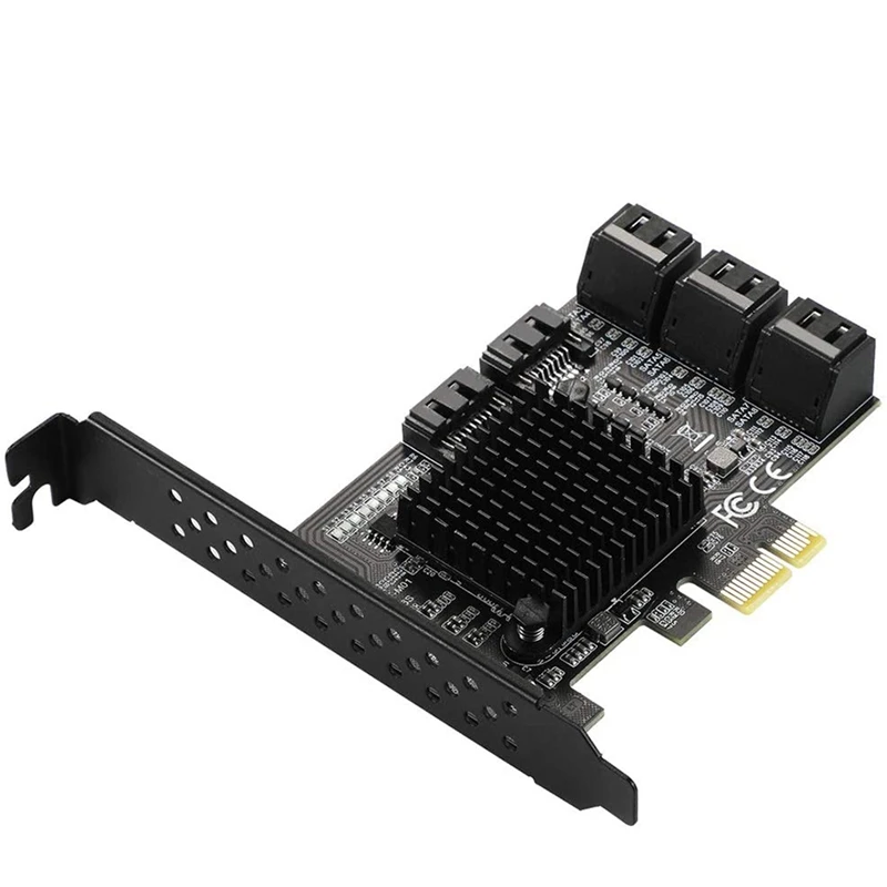 

PcIe to SATA Card 8 Port 6G SATA Controller Expansion Card with 8 SATA Cables Low Profile Bracket Adapter for Desktop PC