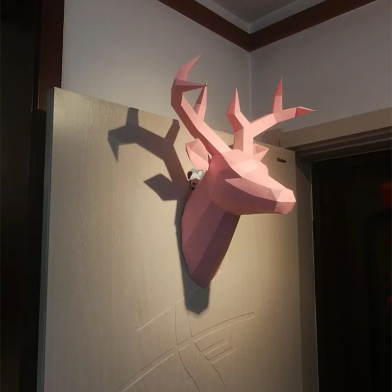 3D бумажная модель в виде оленя игрушка Настенный декор гостиная домашний сделай
