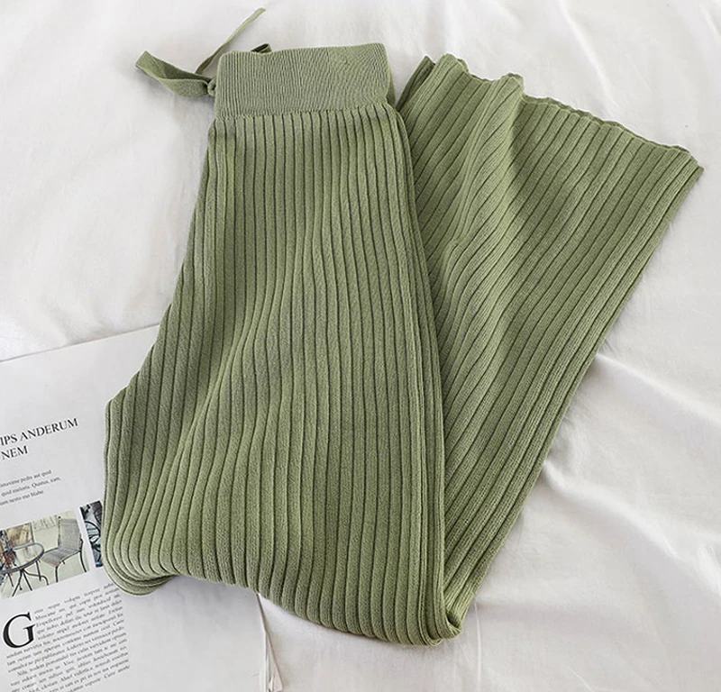 Женские трикотажные брюки с широкими штанинами новинка 2020 года Теплые