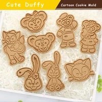 1pcs 3d duffy bear cookie molds for baking cartoon moulds cute diy bear cookie tools biscuit kitchen accessories baking tool set