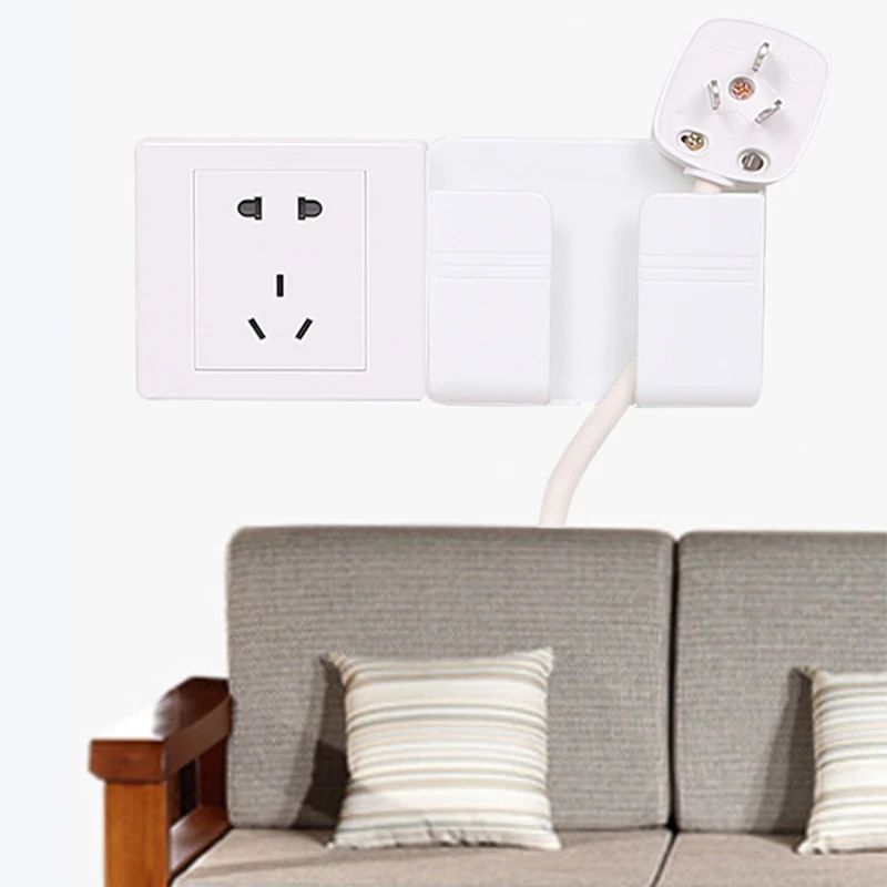 

1 Pc Wall Mounted Organizer Storage Box Remote Control Mounted Mobile Phone Plug Wall Holder Charging Multifunction Holder Stand