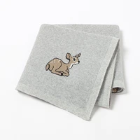 baby blanket super soft newborn girl stroller wrap swaddle cotton knitted toddler infant boy crib quilts cute sika deer 10080cm