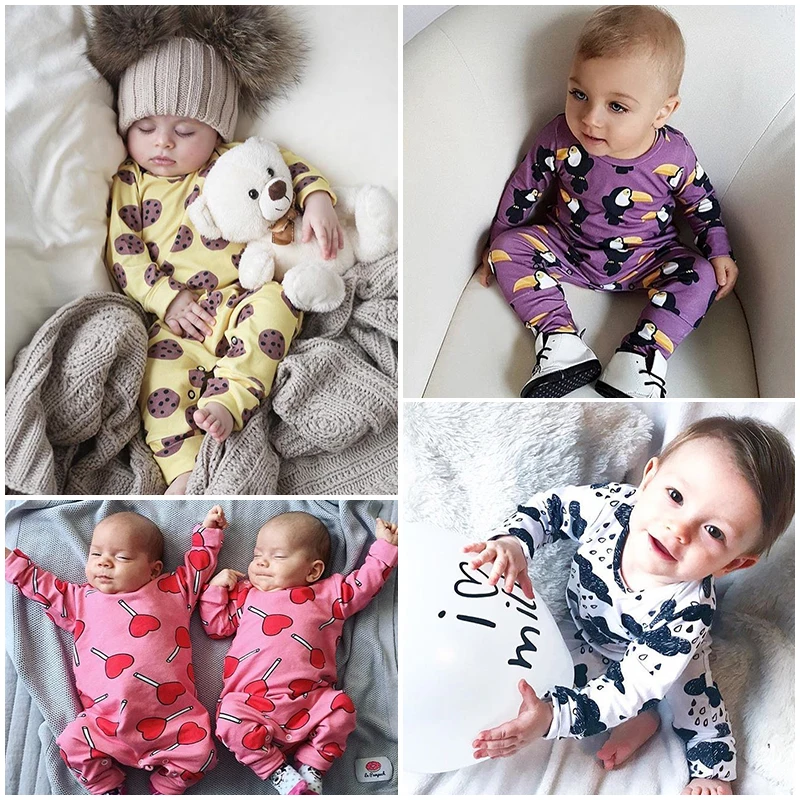 2020 детские комбинезоны модные хлопковые с принтом для новорожденных мальчиков и