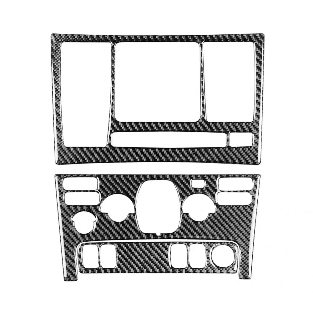 

Excellent 3Pcs/Set Universal Air Conditioning Switch Panel Sticker Carbon Fiber CD Panel Trim Sticker Wear-resistant