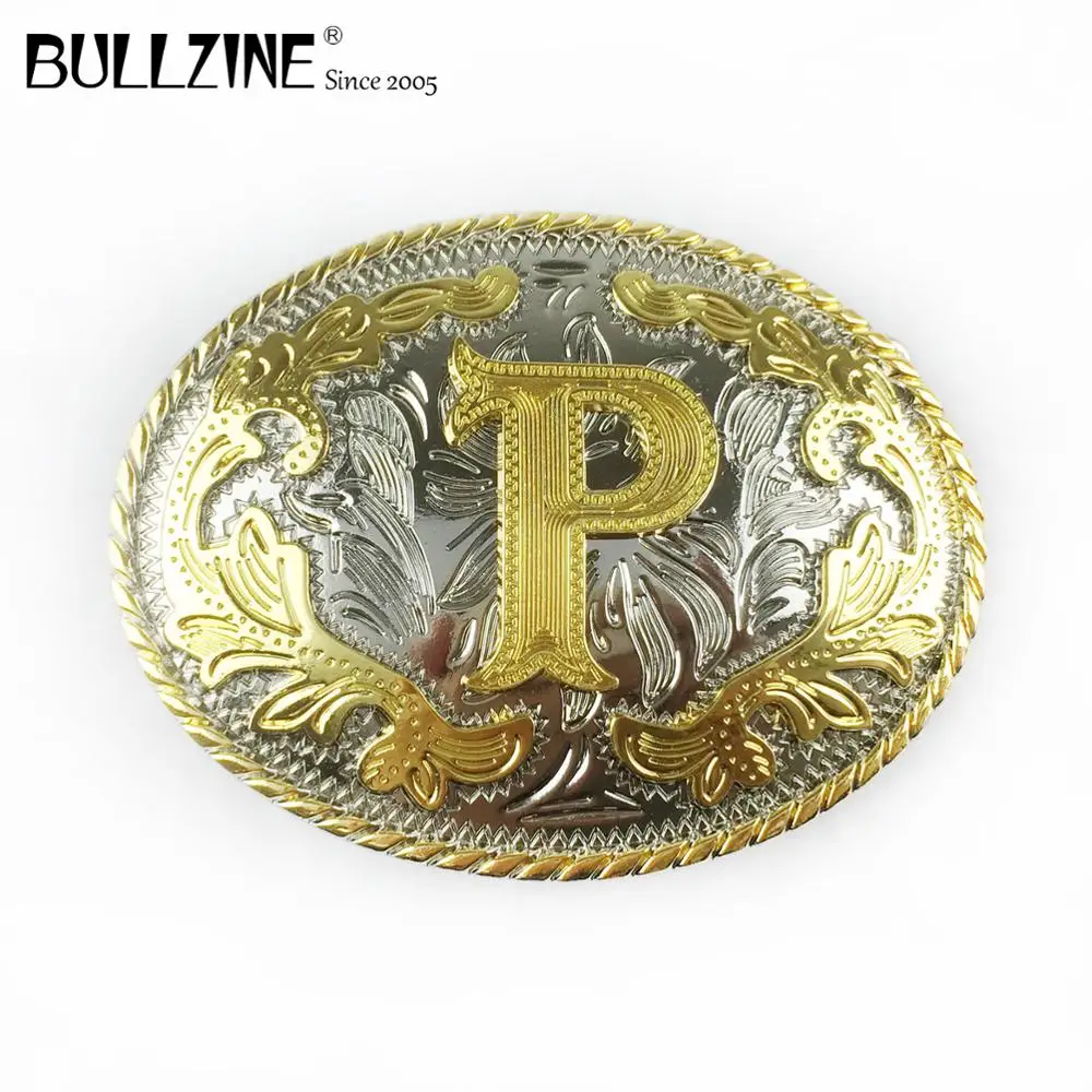 В Bullzine с цветами в западном стиле буквенным принтом P пряжка на ремешке серебро и