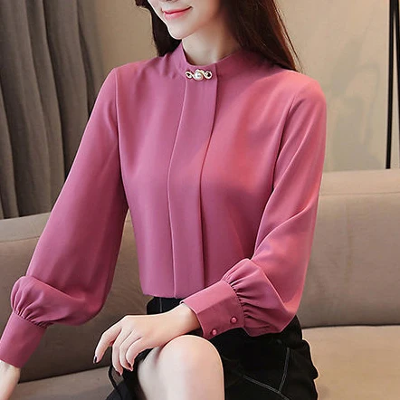 Western style small shirt women chiffon shirt top Korean loose temperament bottoming shirt long-sleeved shirt 2021 autumn new