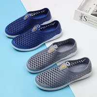 hole sandals mens summer waterproof outer wear hollow breathable plastic soft bottom casual non slip flat work shoes men