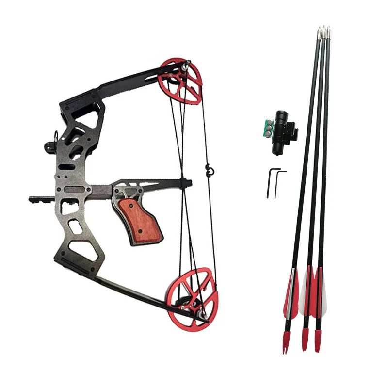 

Portable Small Archery Composite Pulley Bow And Arrow Small Fish Shooting Bow Sight 35 Lbs Fishing Shooting Bow
