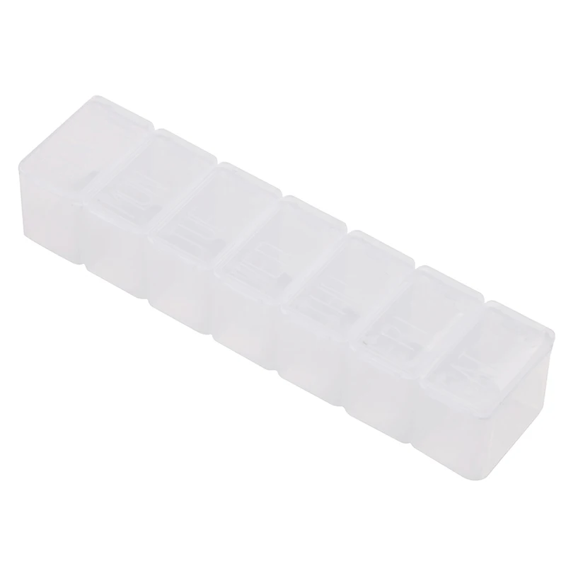 

2/7 Solt Pill Case Storage Dispenser Medicine Storage Tablet Splitters Pill Box 7 Days Weekly Pill Case 7 Small Separate Boxes